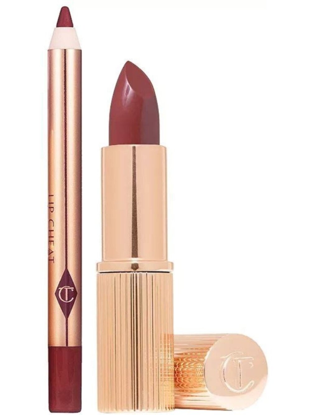 New Charlotte Tilbury Mini Pillow Talk Lipstick & Liner Set, Pillow Talk Intense